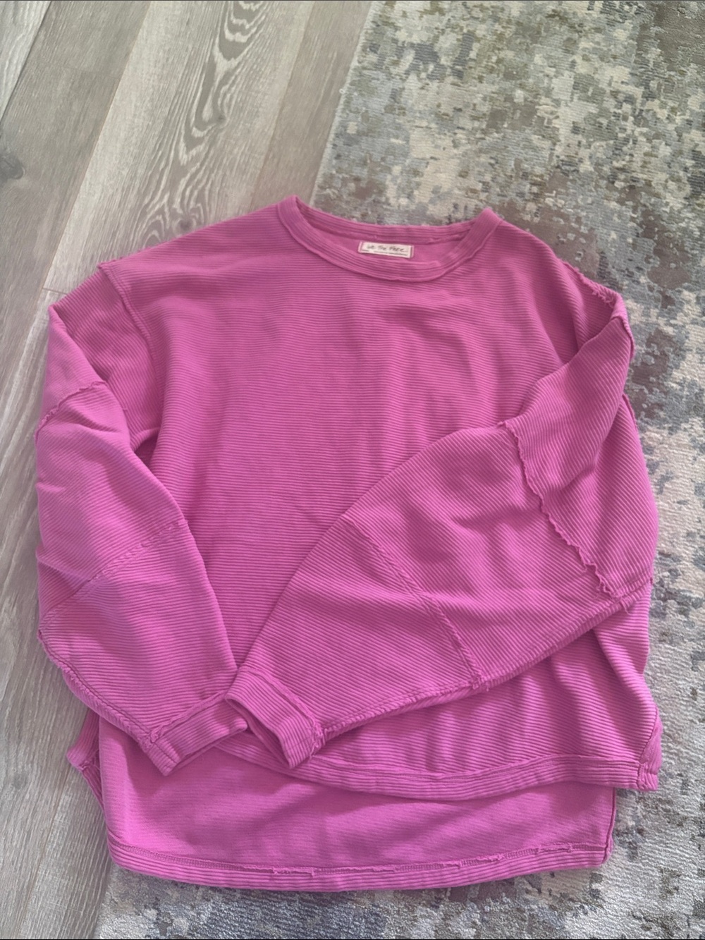 We The Free Girls' Bright Pink Ribbed Long-Sleeve Top